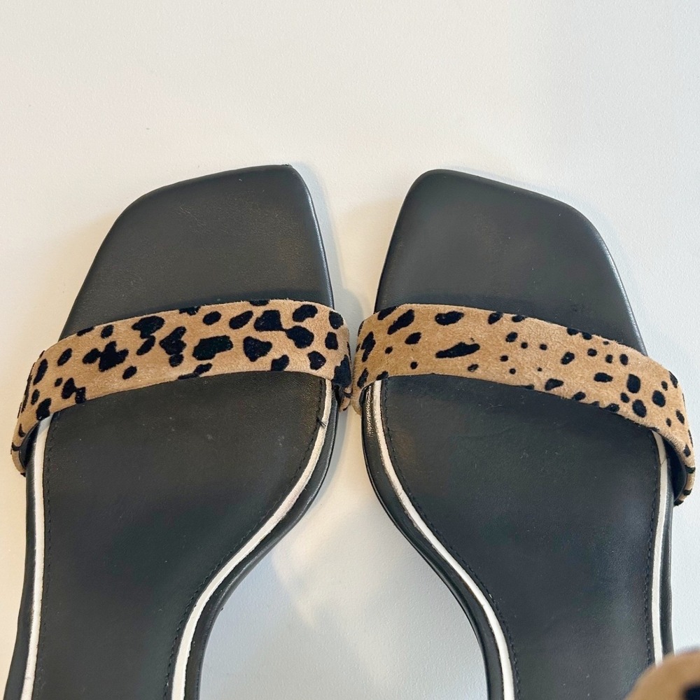 Rag & Bone Cheetah Print Leather Heels Women 6 US Block Heel Square Toe - Picture 4 of 8